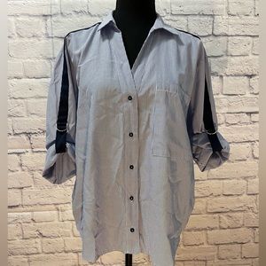 Zara Striped Oxford Button